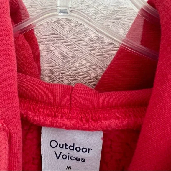 OUTDOOR VOICES Mens Nimbus Hoodie Faded Red Pink Athleisure Gym Streetwear M - Picture 7 of 9